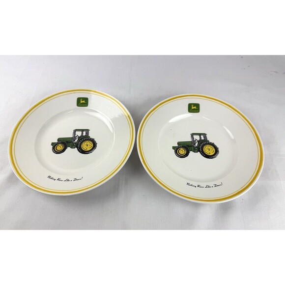 John Deere Tractor 9" Salad Plates “Nothing Runs Like a Deere!" Gibson SET OF 2 - Picture 11 of 12